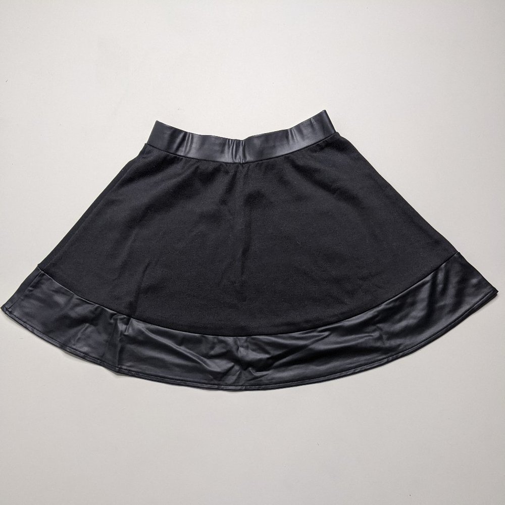 Black Pleather Skater Circle Skirt Goth Punk (S) Joe B